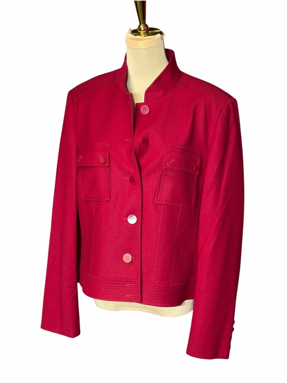 Talbots Utility Jacket in Burgundy Pink Size 14
